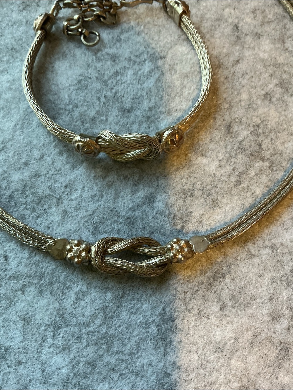 Elegant Knot Necklace and Bracelet Set - Silver Tone - Picture 5 of 6